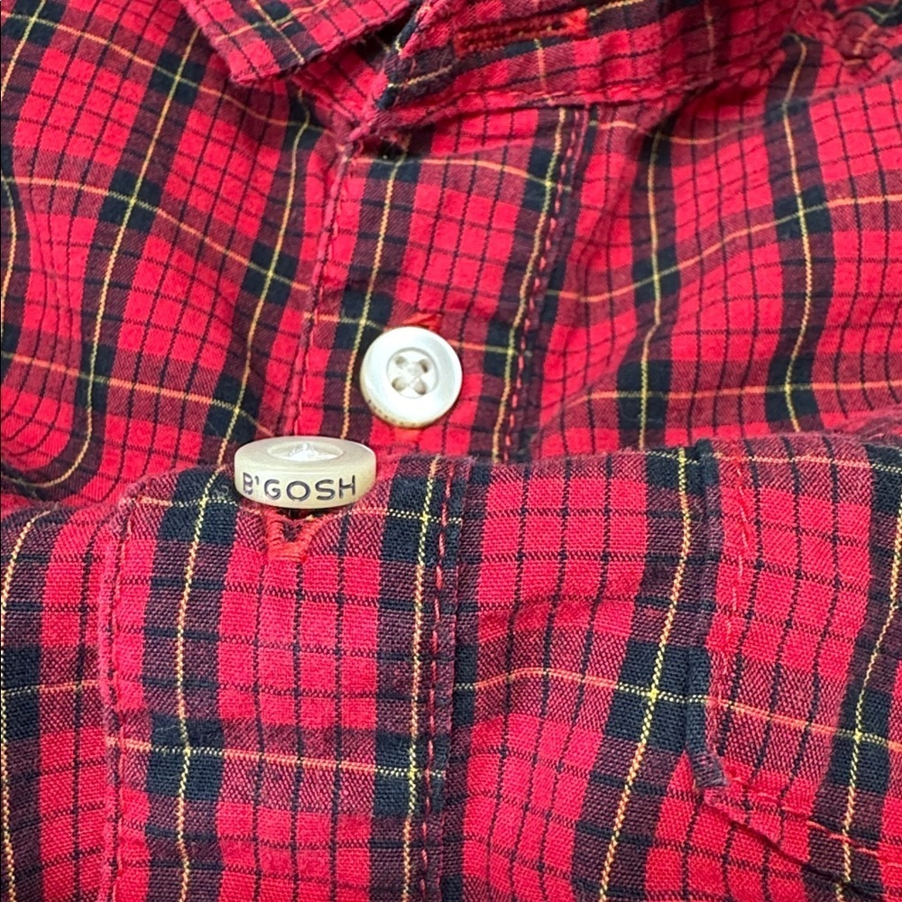 OshKosh B’gosh Plaid Button-Up Bodysuit – Size 9 Months - Picture 7 of 7